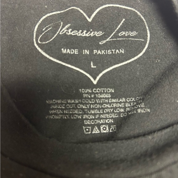 Obsessive Love Floral Graphic Print 100% cotton Top size L - Picture 8 of 8